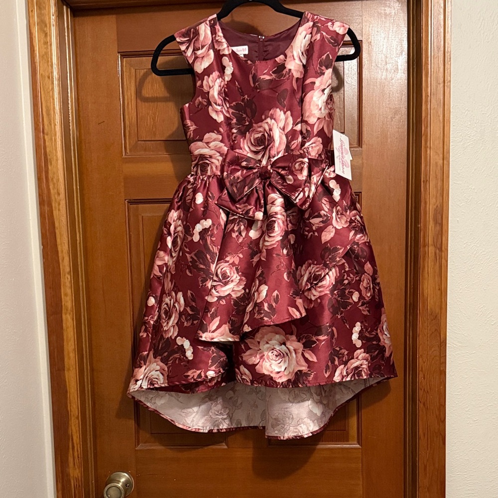 Bonnie Jean NEW Maroon Rose Kids Dress